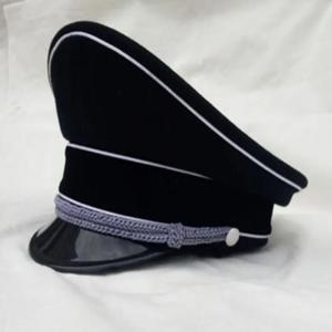 WW2 육군 모자 수집품 검은 장교 큰 Brimmed 모자 모직 Cloth-DE075