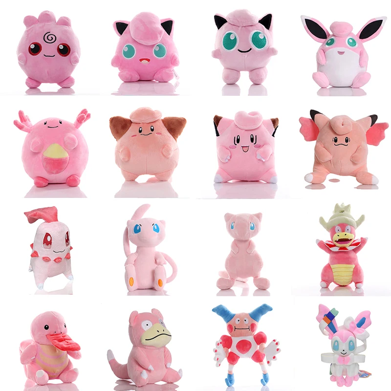 20cm 포켓몬 Jigglypuff Clefairy 봉제 인형 Pokémon Wigglytuff Mew 플러시 장난감 일본 애니메이션 Lickitung Slowking 플러시 아이 선물