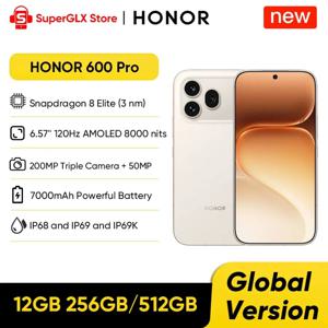 글로벌 버전 HONOR 600 Pro 5G 스마트폰 스냅드래곤 8 엘리트 200MP AI 카메라 6.57인치 AMOLED 디스플레이 7000mAh 80W 슈퍼차지