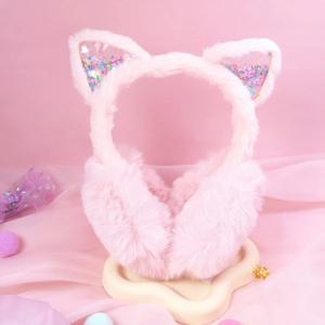 아이들을 위한 고양이 귀 모양 털 귀마개, 겨울용 따뜻하고 아늑한 귀덮개, 여자아이들을 위한 추운 날씨 귀 보호대, 귀여운 아동용 겨울 귀 액세서리