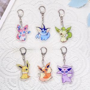 1/9PCS 애니메이션 캐릭터 포켓몬 아크릴 키체인 액세서리 귀여운 ​   열쇠고리 친구 선물 만화 ​   가방 장식품 백팩 펜던트