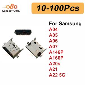 삼성 A04 A05 A06 A07 A20s A21 A146P A166P A22 5G용 충전 포트 도크 플러그 USB 충전기 커넥터 소켓 수리 부품 10-100개