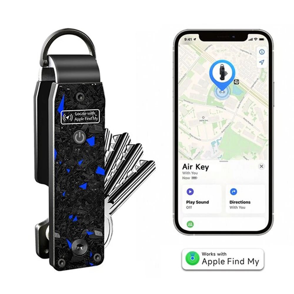 에어 키체인, 키 오거나이저, 애플 나의 찾기 앱과 호환, 에어태그 칩 내장, GPS 트래커가 있는 자동차 키체인, 키 파인더(iOS 전용)