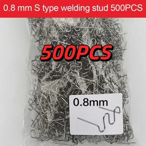 500PCS 플라스틱 용접기 핫 스테이플러 표준 프리컷 골판지 스테이플 범퍼 바디 수리 0.8/0.6mm 스테인레스 스틸 용접 도구