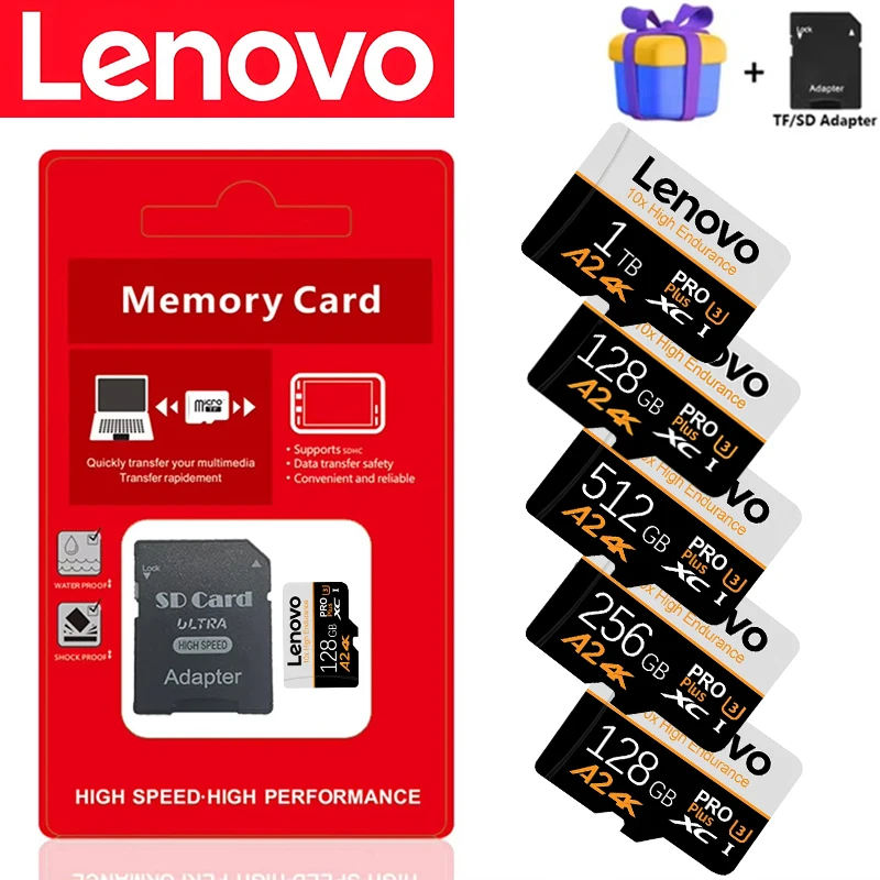 확장 용량 레노버 TF 카드 메모리 카드 SD 카드 마이크로 TF SD 32GB 128GB 1TB 10 방수 V30 스마트폰/모바일용