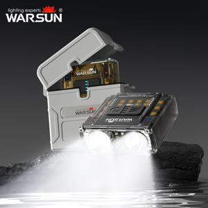 WARSUN G7 LED 헤드램프(충전 케이스 포함) 미니 COB LED 헤드램프 제스처 컨트롤 헤드라이트 타입-C 충전식 낚시 하이킹용