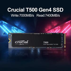 크루셜 T500 M.2 2280 PCIe4 NVMe SSD, 1TB 7300MB/s 게이밍 스토리지 OEM CT1000T500SSD8 (PS5, 노트북 및 데스크탑 PC용)