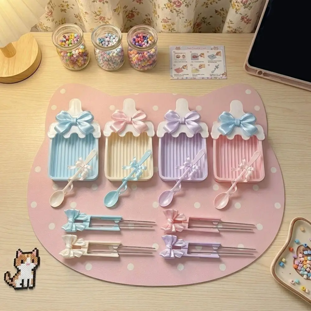 창의적인 퓨즈 비즈 도구 세트 효율적인 리본 모양 펄러 비즈 보조 도구 키트 DIY 시간 절약 콩 분류 트레이 세트 가정용