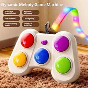 전자 음악 리듬 퍼즐 게임기 몬테소리 플래시 멀티 컬러 라이트 벨트 교육용 감각 발달 빠른 푸시 테이블 게임 선물