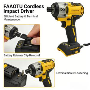 FAAOTU DCF887 브러시리스 무선 임팩트 드라이버 - DW 배터리와 호환되는 전동 스크류드라이버 드릴 도구