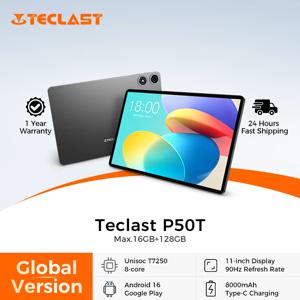 테클라스트 P50T 안드로이드 16 태블릿 90Hz 11인치 인셀 디스플레이 T7250 옥타 코어 최대 16GB 램 128GB 롬 8000mAh 13MP+5MP GPS 태블릿 PC