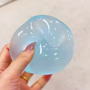 새로운 성형 가능한 저반발 블루 코코넛 오일 수제 스퀴징 볼, 6cm 원형 맥아 스트레스 해소 스퀴즈 토이