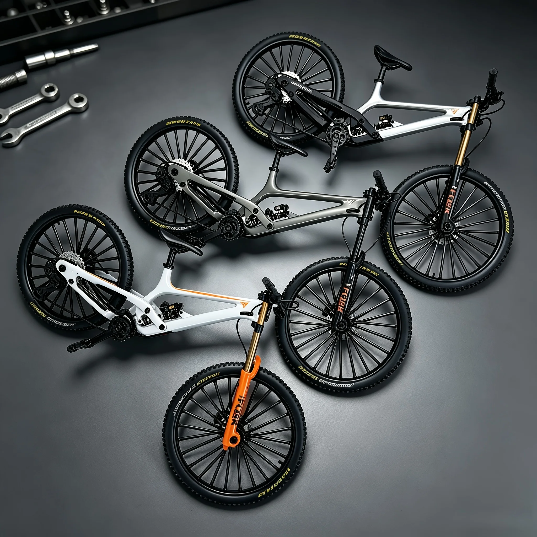 1:8 스케일 다이캐스트 합금 다운힐 MTB 미니 모델 풀 서스펜션 자전거 수집용 데스크탑 장식품 사이클링 애호가 팬들을 위한 선물
