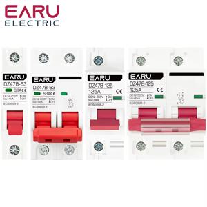 EARU 1/2P DC MCB 12V 24V 48V 72V 회로 차단기 배터리 자동차 보호기 DZ47 DC 양극/음극 보호 스위치 절연기