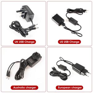 충전식 배터리용 가열 장갑 충전기, 가열 양말, 가열 재킷, 미국 EUR USB 충전기, AU UK US, 8.4V, 1.5A