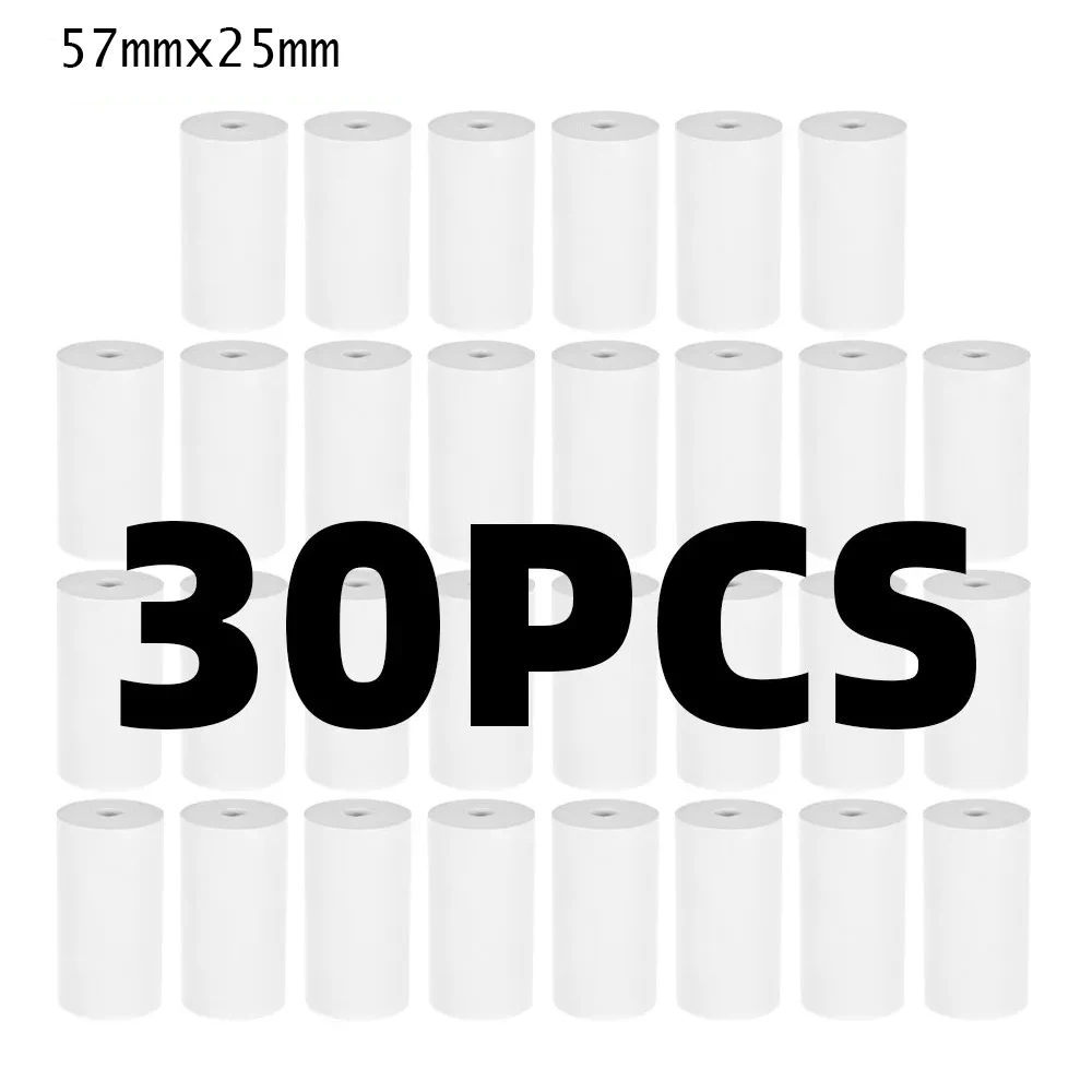 5/10/15/20 57*25mm 감열지 흰색 어린이 카메라 인스턴트 인쇄 어린이 카메라 인쇄 용지 교체 액세서리 부품