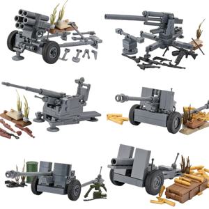 WW2 독일 군사 무기 빌딩 블록 육군 군인 그림 대전차 총 대포 부품 MOC 모델 벽돌 장난감 어린이를위한 ﻿