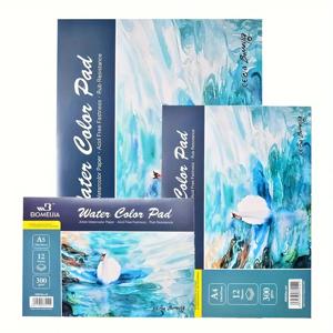 BOMEIJI 수채화 종이 패드-300gsm, 100% 코튼 아티스트 등급, 수채화, 구아슈, 잉크용 콜드 프레스 용지-12 매