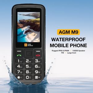 AGM M9 2G, 견고한 전화, 러시아어 또는 영어 키보드GSM 핸드폰, 2.4인치 화면 듀얼 Sim, 대형 버튼, 노인용 저렴한 핸드폰