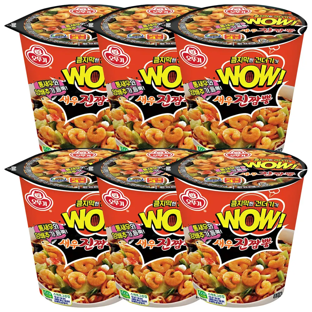 오뚜기 새우진짬뽕 소컵80g 6개 컵라면
