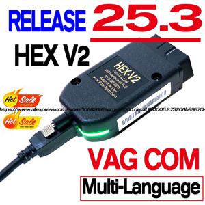 2026 VCDS VAGCOM 인터페이스 VAG HEX V2 업데이트 25.3 (폭스바겐, 아우디, 스코다, 세아트용) 다국어 지원 자동차 진단 도구 VAGOM