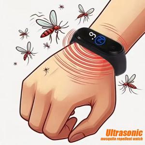 Wearable 모기 구충제 남녀공용 손목 밴드 가정 및 야외용 물리적 및 초음파 비화학적 배터리 2개 포함
