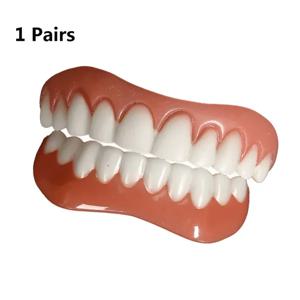편안한 미소를 위한 가짜 치아, 치아 접착제 포함 일회용 상하 틀니, 임시 가짜 치아 메이크업