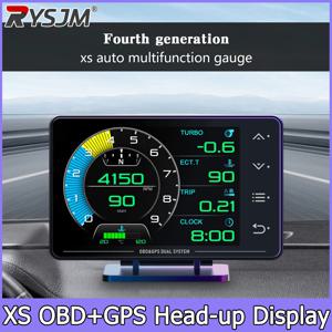 새로운 XS LCD 게이지 OBD+GPS 헤드업 디스플레이 터보 부스트 오일 압력 오일 온도 G 값 자이로스코프 미터 LCD 디스플레이