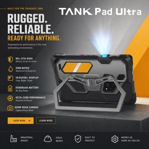 8849 탱크 패드 울트라 유니허츠 러기드 태블릿 (프로젝터 내장, 260 루멘, 1080P, 23400mAh, 32+512GB, Wifi 6, 5G, 안드로이드15, 디멘시티 8200)