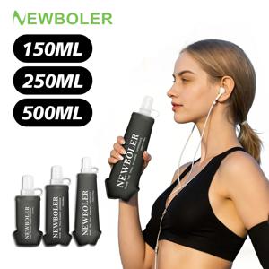 NEWBOLER 150/250/500ml 소프트 플라스크 접이식 물병 TPU BPA 프리 야외 스포츠 휴대용 물 주머니 러닝 캠핑