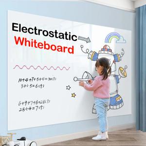 정전기식 화이트보드 롤 (45cm/90cm) |   재사용 가능한 벽걸이용 셀프 접착식 화이트보드 스티커, 쉽게 붙이고 제거할 수 있음