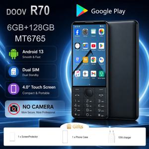DOOV R70 카메라 없는 듀얼심 MT6765 터치스크린 4G 안드로이드 13 키보드 4인치 6GB 128GB 카메라 2600mAh