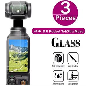 DJI OSMO Pocket 3/4/Xtra Muse용 강화유리 스크린+렌즈 보호필름 9H 경도 보호필름 DJI Pocket 3 액세서리
