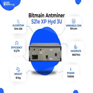 HKD 신규 입고 – BITMAIN S21e XP Hyd |   430 TH/s 해시레이트 |   5,590W |   13 J/T |   수냉식 냉각