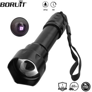 BORUiT T20 적외선 IR 850nm 나이트 비전 LED 전술 손전등 줌 기능 IPX6 방수 토치 18650 배터리 사용 사냥용 랜턴