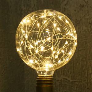 1개입 컬러풀 G95 LED 필라멘트 전구 별빛 하늘 구리선 전구 크리스마스 스트링 램프 유리 전구 실내 크리스마스 장식용