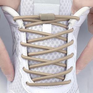 17가지 색상 끈이 없는 원형 탄성 신발끈 금속 버클 신발끈 운동화 빠른 신발끈 신발 액세서리 1쌍/2쌍