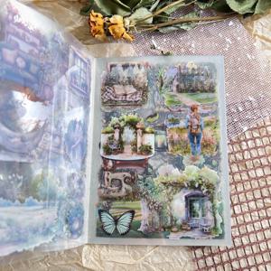 20장 빈티지 PET 스티커 북스 스크랩북용 레트로 아트 공예품 창의적인 스티커 DIY 프로젝트 및 플래너용