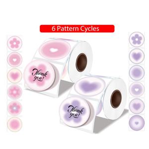 컬러 라운드 라벨 50x50mm/140pcs 6 패턴 사이클 열 접착 라벨 롤, M110 M200 M220 M120 M221 라벨 메이커에 적합