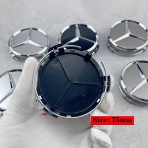 메르세데스 벤츠 AMG E C GLC 클래스 E200 E400 E63 W213 S550 S560 C260 A200 4개 75mm 휠 센터 캡 배지 로고 자동차 허브 커버