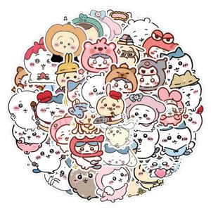 60pcs 만화 Chiikawa 스티커 노트북 전화 케이스 수하물 노트북 기타 DIY 낙서 귀여운 Jiikawa 데칼 스티커 어린이 장난감