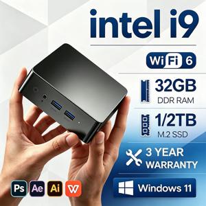 인텔 코어 i9 10980HK N150 미니 PC 게이밍 램 16GB/32GB M.2 SSD 1TB 윈도우 11 프로 휴대용 컴퓨터 BT5.2 WiFi6 오피스 게이머 PC