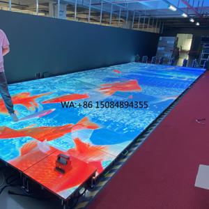 풀컬러 P3.91 댄스 플로어 LED 스크린 야외 무대 500x1000mm 방수 철판 LED 댄스 플로어 스크린