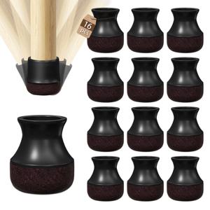 16PCS 의자 다리 보호대 대각선 두꺼운 랩 펠트 패드 경재 가구 테이블 발 바닥 보호용 실리콘 발 커버