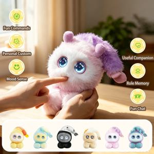 AI 기반 말하는 인형 전자 애완 로봇 두바오 감정 표현 동반자 버섯 요정 장난감 선물