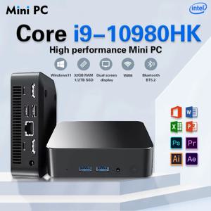 휴대용 미니 PC 인텔 코어 i9 10980HK N150 게이밍 컴퓨터 윈도우 11 프로 32GB 램 2TB SSD WIFI6 BT5.2 오피스 3년 보증