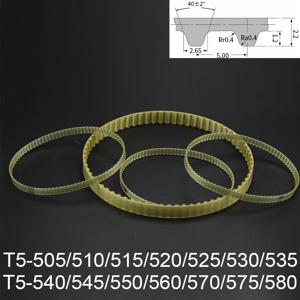 T5-505/510/515/520/525/530/535/540/545/550/560/570/575/580 5mm 피치 T5 PU 스틸 와이어 사다리꼴 코깅형 동기식 타이밍 벨트