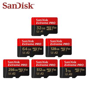 샌디스크 익스트림 프로 마이크로 SD 카드 128GB 256GB U3 4K V30 A2 클래스 10 플래시 카드 512GB 64GB 마이크로SD/TF 카드 (휴대폰 카메라용)