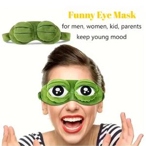 1-3개 3D 페페 개구리 수면 마스크 부드러운 플러시 안대 여행용 홈 블라인드폴드 천연 수면 안대 커버 아이 패치 여성 남성용