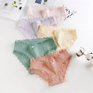 여성용 란제리 속옷, 활 레이스 팬티, 로우웨이스트 팬티, 단색 여아용 코튼, 여성 로파 인테리어, 여성 K019, 신상